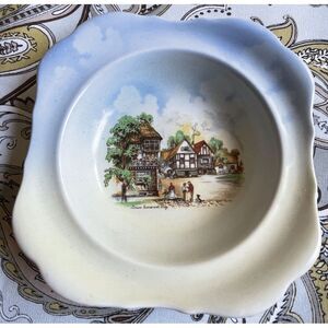 Vintage Sandland Ware Hanley England Bowl 6 Inch Jewelry Tudor Home Cottage